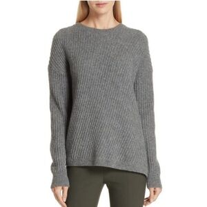 VINCE Side Slit Crew Neck Wool Blend Sweater Pullover Oversized Small Grey